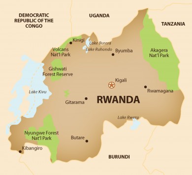 Rwanda Tourists Map